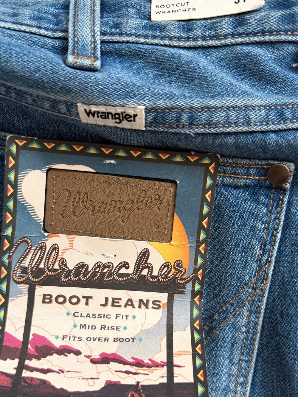 Wrangler Bandit Blue Denim Bootcut Jeans Retails $99 NWT - Picture 4 of 6